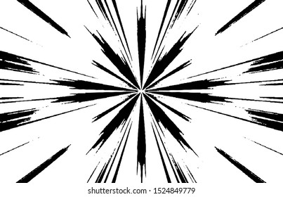 Circular starburst explosion texture. Distressed uneven grunge background. Abstract vector illustration. Overlay to create interesting effect and depth. Isolated on white background. EPS10.