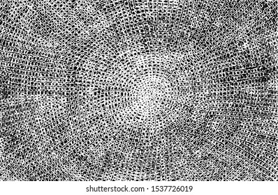 Circular starburst explosion texture. Distressed uneven grunge background. Abstract vector illustration. Overlay to create interesting effect and depth. Isolated on white background.