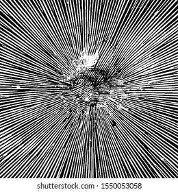 Circular starburst explosion texture. Distressed uneven grunge background. Abstract vector illustration. Overlay to create interesting effect and depth. Isolated on white background.