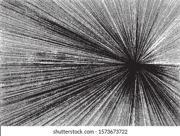 Circular starburst explosion texture. Distressed uneven grunge background. Abstract vector illustration. Overlay to create interesting effect and depth. Isolated on white background.EPS10.