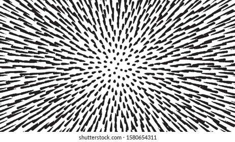Circular starburst explosion texture. Distressed uneven grunge background. Abstract vector illustration. Overlay to create interesting effect and depth. Isolated on white background.EPS10.