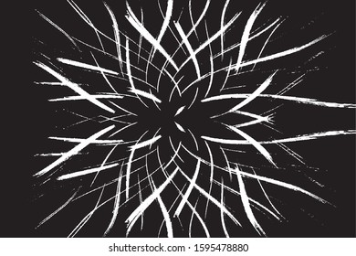 Circular starburst explosion texture. Distressed uneven grunge background. Abstract vector illustration. Overlay to create interesting effect and depth. Isolated on white background.