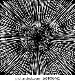 Textura de explosión de estallido circular. Fondo desigual y angustiado. Ilustración abstracta vectorial. Superposición para crear un efecto interesante y profundidad. Aislado sobre fondo blanco.