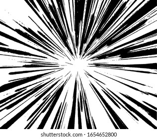 Circular starburst explosion texture. Distressed uneven grunge background. Abstract vector illustration. Overlay to create interesting effect and depth. Isolated on white background.