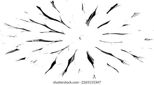 Circular starburst explosion texture. Distressed uneven grunge background. Abstract vector illustration. Overlay to create interesting effect and depth. Isolated on white background.