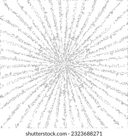 Circular starburst explosion texture. Distressed uneven grunge background. Abstract vector illustration. Overlay to create interesting effect and depth. Isolated on white background.EPS10.