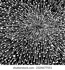 Textura de explosión de estallido circular. Antecedentes desiguales. Ilustración del vector abstracto. Superposición para crear un efecto interesante y profundidad. Aislado sobre fondo blanco.EPS10.