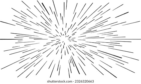 Circular starburst explosion texture. Distressed uneven grunge background. Abstract vector fireworks illustration. Overlay to create interesting effect and depth. Isolated on white background.