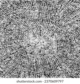 Circular starburst explosion texture. Distressed uneven grunge background. Abstract vector illustration. Overlay to create interesting effect and depth. Isolated on white background.