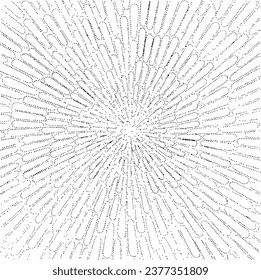 Circular starburst explosion texture. Distressed uneven grunge background. Abstract vector illustration. Overlay to create interesting effect and depth. Isolated on white background.