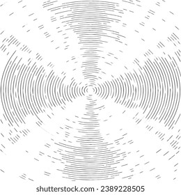 Circular starburst explosion texture. Distressed uneven grunge background. Abstract vector illustration. Overlay to create interesting effect and depth. Isolated on white background.