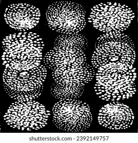 Textura de explosión de estallido circular. Antecedentes desiguales. Ilustración del vector abstracto. Superposición para crear un efecto interesante y profundidad. Aislado sobre fondo blanco.