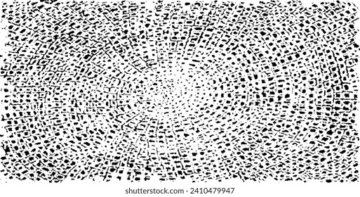 Circular starburst explosion texture. Distressed uneven grunge background. Abstract vector illustration. Overlay to create interesting effect and depth. Isolated on white background.