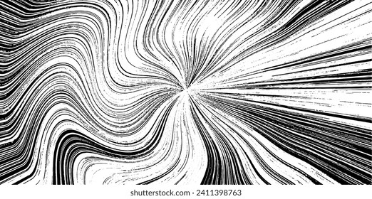 Circular starburst explosion texture. Distressed uneven grunge background. Abstract vector illustration. Overlay to create interesting effect and depth. Isolated on white background.