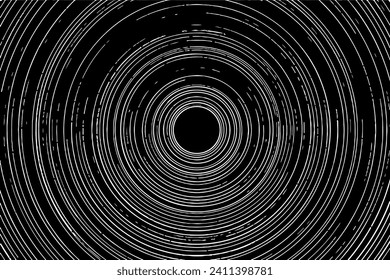 Zirkuläre Starburst-Explosionsstruktur. Unruhestifter ungleicher brüchiger Hintergrund. Abstrakte Vektorgrafik. Overlay, um interessante Wirkung und Tiefe zu erzeugen. Einzeln auf weißem Hintergrund.