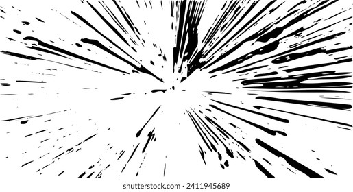 Textura de explosión de estallido circular. Antecedentes desiguales. Ilustración del vector abstracto. Superposición para crear un efecto interesante y profundidad. Aislado sobre fondo blanco.