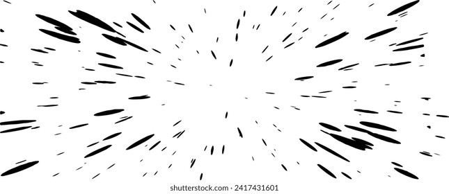 Circular starburst explosion texture. Distressed uneven grunge background. Abstract vector illustration. Overlay to create interesting effect and depth. Isolated on white background.