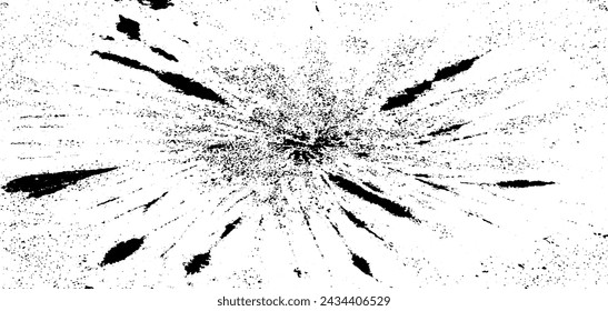 Circular starburst explosion texture. Distressed uneven grunge background. Abstract vector illustration. Overlay to create interesting effect and depth. Isolated on white background.
