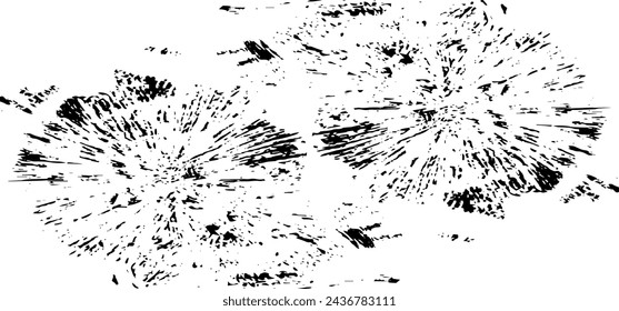 Circular starburst explosion texture. Distressed uneven grunge background. Abstract vector illustration. Overlay to create interesting effect and depth. Isolated on white background.