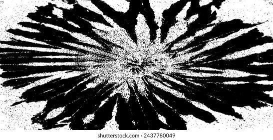 Circular starburst explosion texture. Distressed uneven grunge background. Abstract vector illustration. Overlay to create interesting effect and depth. Isolated on white background.