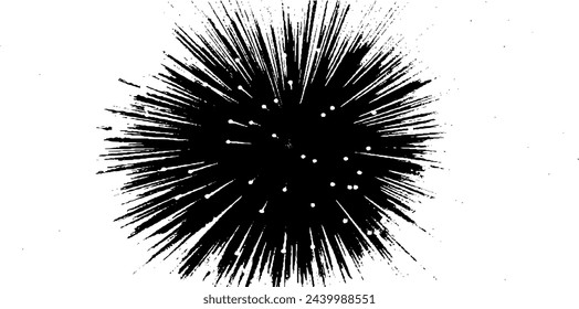 Circular starburst explosion texture. Distressed uneven grunge background. Abstract vector illustration. Overlay to create interesting effect and depth. Isolated on white background.