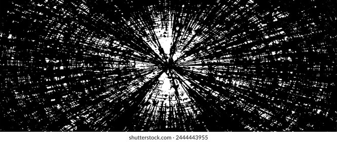 Kreislaufende Sternschnupfexplosion-Textur. Bedrückter unebener Grunge Hintergrund. Abstrakte Vektorillustration. Überlagern, um interessanten Effekt und Tiefe zu erzeugen. Isoliert auf weißem Hintergrund.