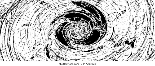 Circular starburst explosion texture. Distressed uneven grunge background. Abstract vector illustration. Overlay to create interesting effect and depth. Isolated on white background.