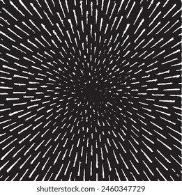 Circular starburst explosion texture. Distressed uneven grunge background. Abstract vector illustration. Overlay to create interesting effect and depth. Isolated on white background.