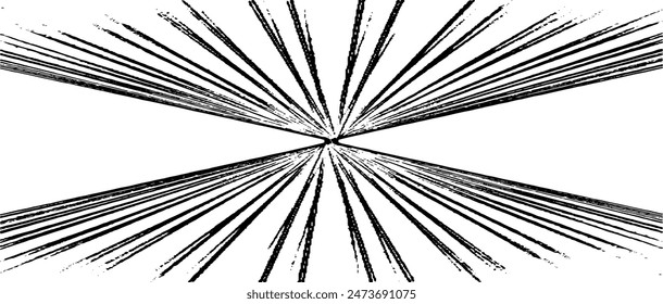 Circular starburst explosion texture. Distressed uneven grunge background. Abstract vector illustration. Overlay to create interesting effect and depth. Isolated on white background.