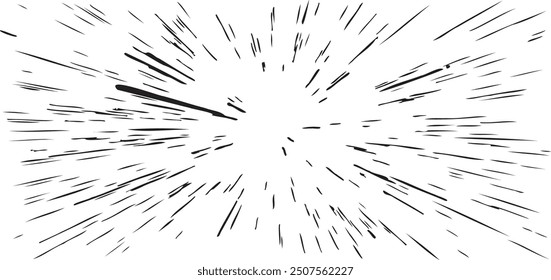 Circular starburst explosion texture. Distressed uneven grunge background. Abstract vector illustration. Overlay to create interesting effect and depth. Isolated on white background.