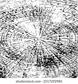 Circular starburst explosion texture. Distressed uneven grunge background. Abstract vector illustration. Overlay to create interesting effect and depth. Isolated on white background.