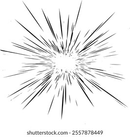 Circular starburst explosion texture. Distressed uneven grunge background. Abstract vector illustration. Overlay to create interesting effect and depth. Isolated on white background.