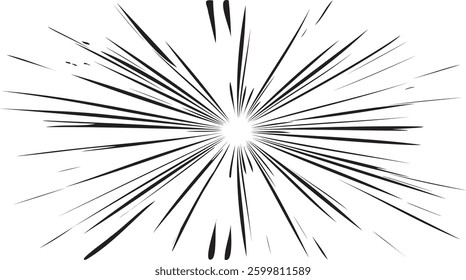 Circular starburst explosion texture. Distressed uneven grunge background. Abstract vector illustration. Overlay to create interesting effect and depth. Isolated on white background.