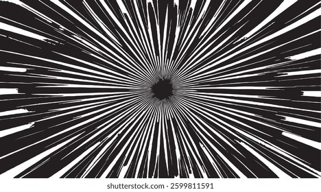 Circular starburst explosion texture. Distressed uneven grunge background. Abstract vector illustration. Overlay to create interesting effect and depth. Isolated on white background.