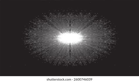 Circular starburst explosion texture. Distressed uneven grunge background. Abstract vector illustration. Overlay to create interesting effect and depth. Isolated on white background.