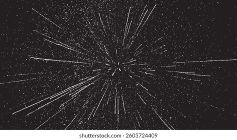 Circular starburst explosion texture. Distressed uneven grunge background. Abstract vector illustration. Overlay to create interesting effect and depth. Isolated on white background.