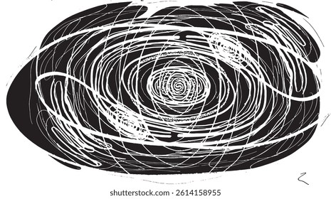 Circular starburst explosion texture. Distressed uneven grunge background. Abstract vector illustration. Overlay to create interesting effect and depth. Isolated on white background.