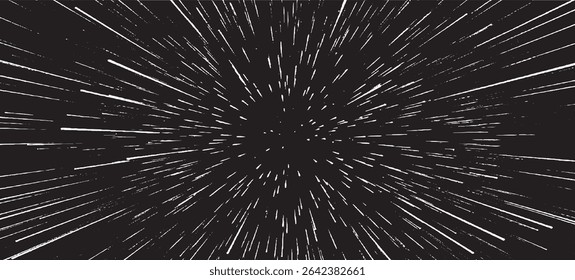 Circular starburst explosion texture. Distressed uneven grunge background. Abstract vector illustration. Overlay to create interesting effect and depth. Isolated on white background.
