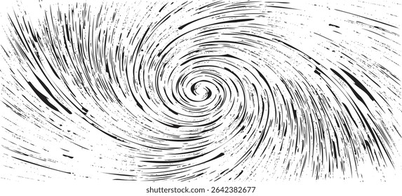 Circular starburst explosion texture. Distressed uneven grunge background. Abstract vector illustration. Overlay to create interesting effect and depth. Isolated on white background.