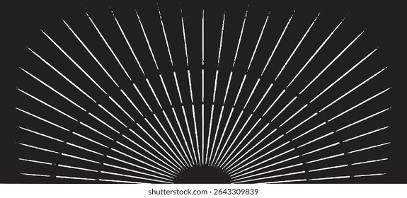Circular starburst explosion texture. Distressed uneven grunge background. Abstract vector illustration. Overlay to create interesting effect and depth. Isolated on white background.