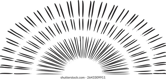 Circular starburst explosion texture. Distressed uneven grunge background. Abstract vector illustration. Overlay to create interesting effect and depth. Isolated on white background.