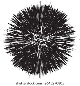 Circular starburst explosion texture. Distressed uneven grunge background. Abstract vector illustration. Overlay to create interesting effect and depth. Isolated on white background.