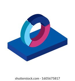 circular statistical graph isolated icon vector illustration design