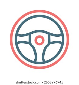 A circular steering wheel design, potentially for a car or vehicle, featuring a mini or compact style.