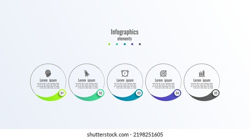 Circular steps infographics business template abstract background design