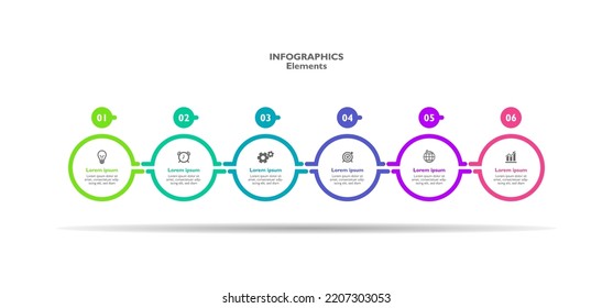 Circular steps infographics business template colorful design