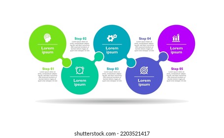 Diseño de plantillas de infografía de pasos circulares