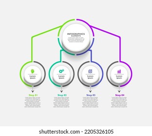 Diseño de plantillas de infografía de pasos circulares