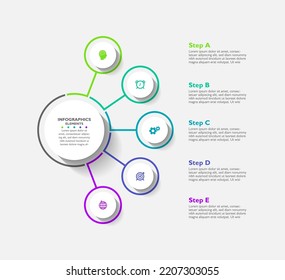 Circular steps infographics template design