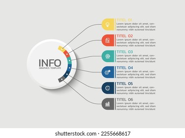 Circular steps infographics template design for background